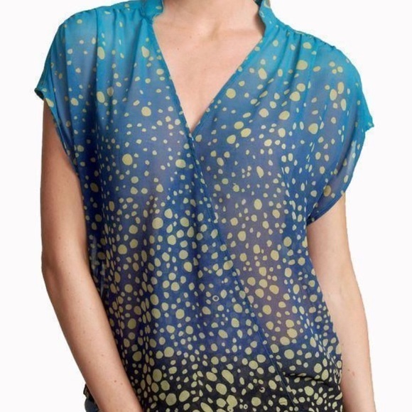 Like new....CABI ombré faux wrap semi sheer top - Picture 6 of 6